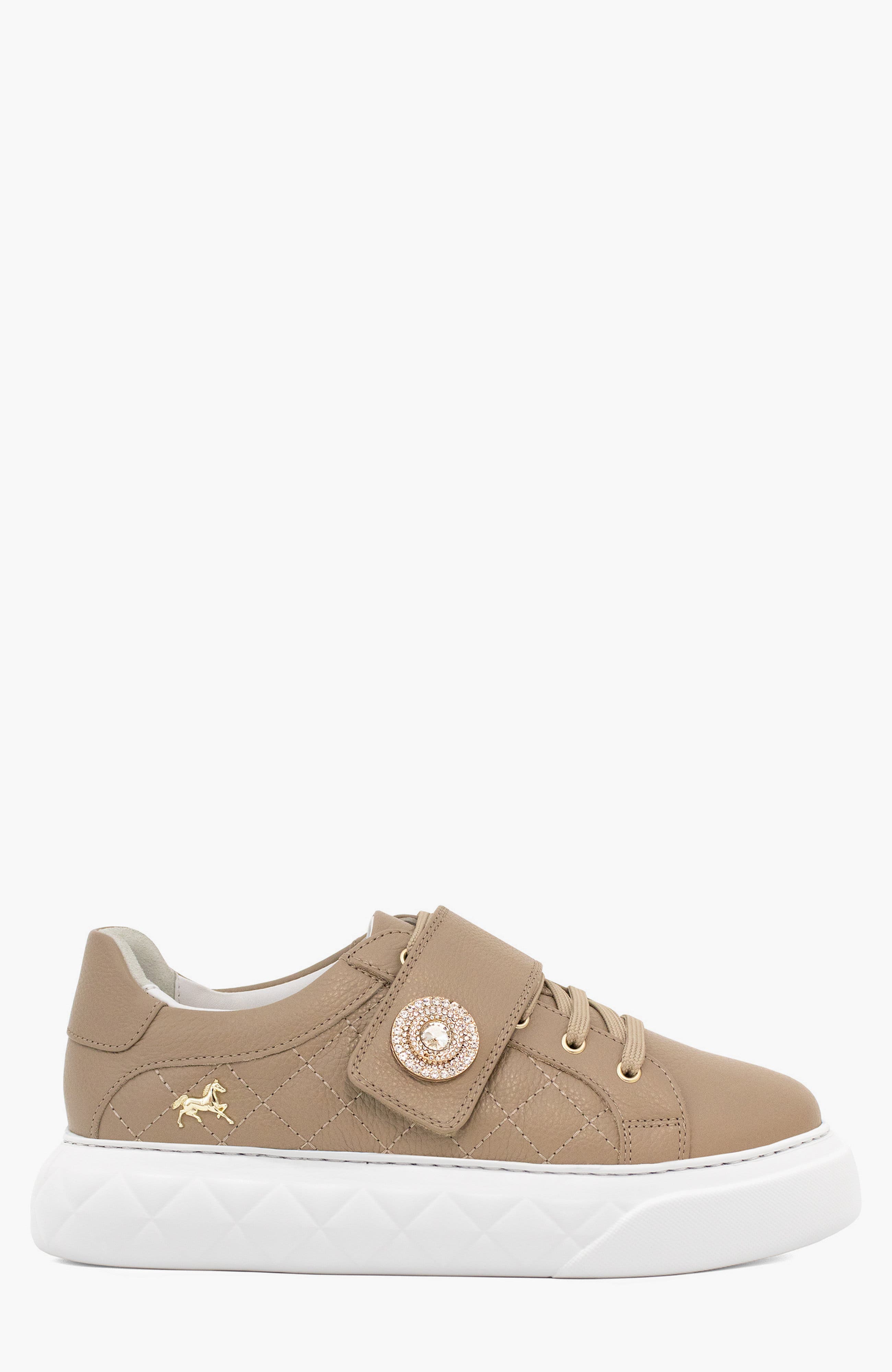 Diamond Leather Sneakers, Main, color, Sand / Beige