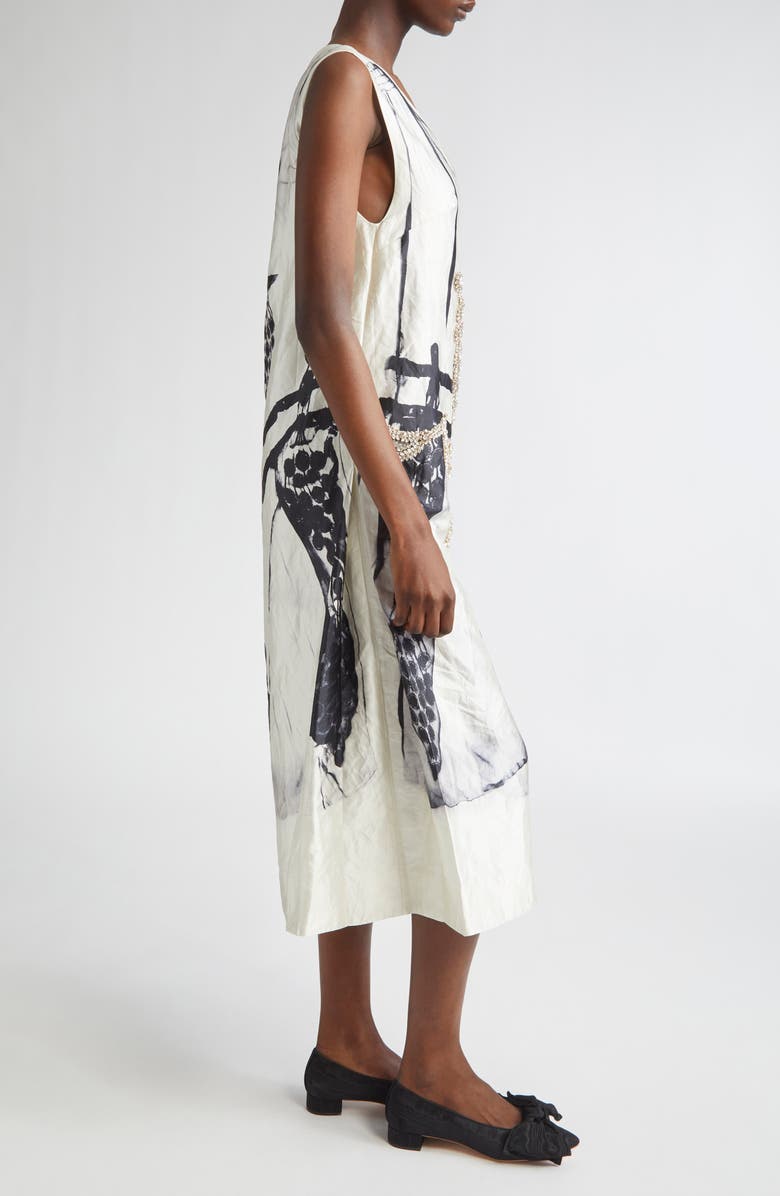 Erdem Rumpled Satin Midi Cocktail Dress, Alternate, color,