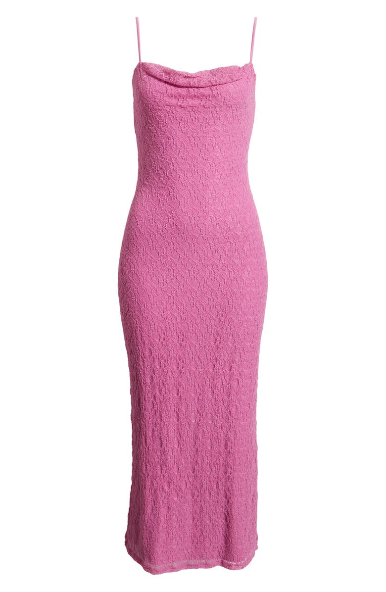 BP. Lace Cowl Neck Maxi Dress, Alternate, color, Pink Crocus