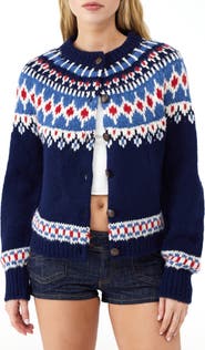 BDG Urban Outfitters Fair Isle Boxy Cardigan