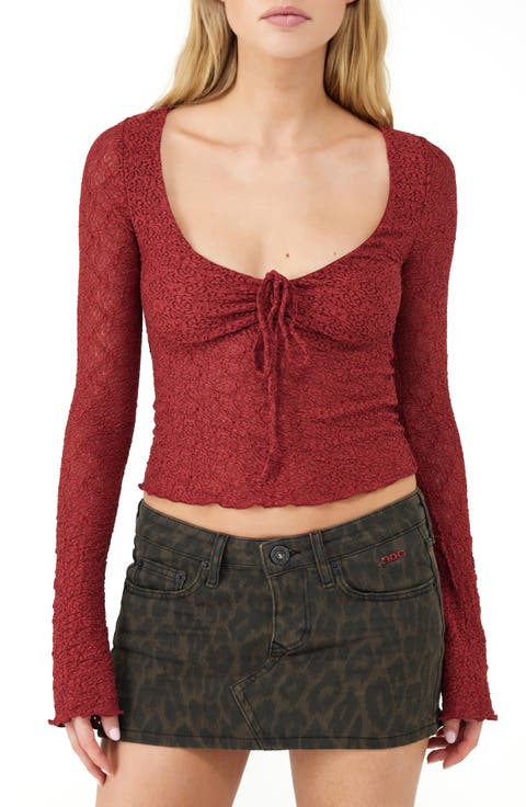 Quinn Tie Front Lace Top