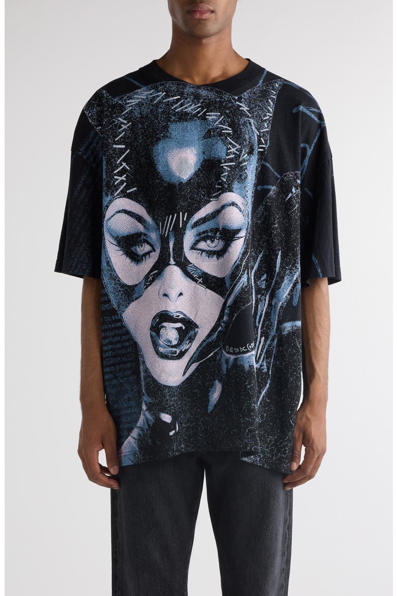 DC Comics™ Catwoman Oversize Graphic T-Shirt, Main, color, BLACK