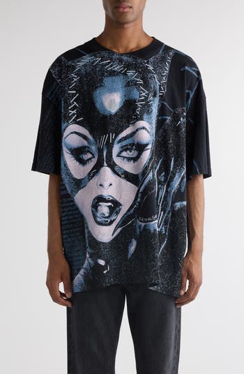Acne Studios キャットウーマン イラスト コットン Tシャツ Acne Studios DC Comics™ Catwoman Oversize Graphic T-Shirt