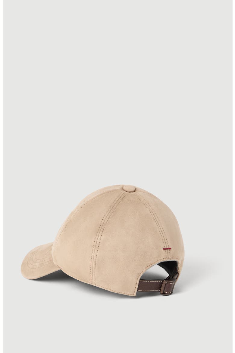 Suede baseball cap with embroidered logo, Alternate, color, Tobacco