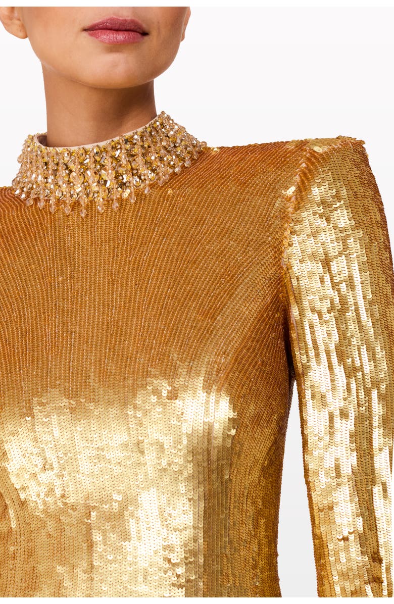Jenny Packham Opium sequin-embellished high-neck gown, Alternate, color,