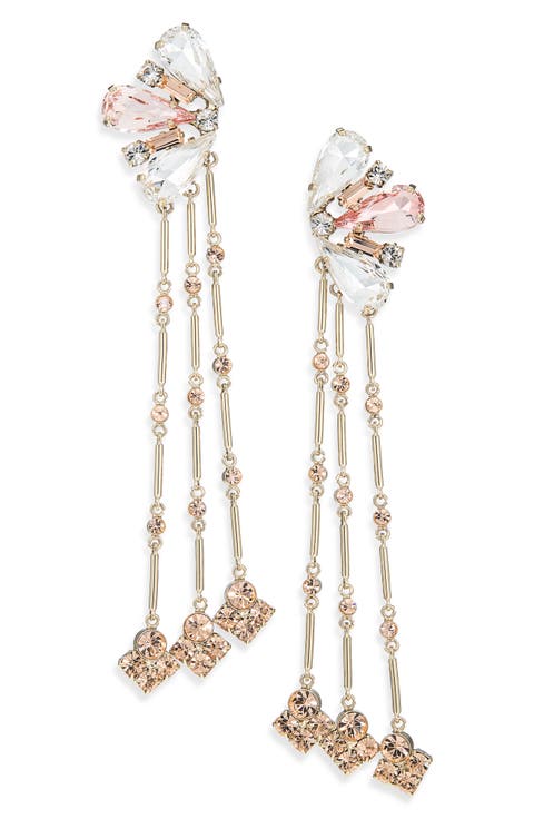 Crystal Fan Chandelier Drop Earrings