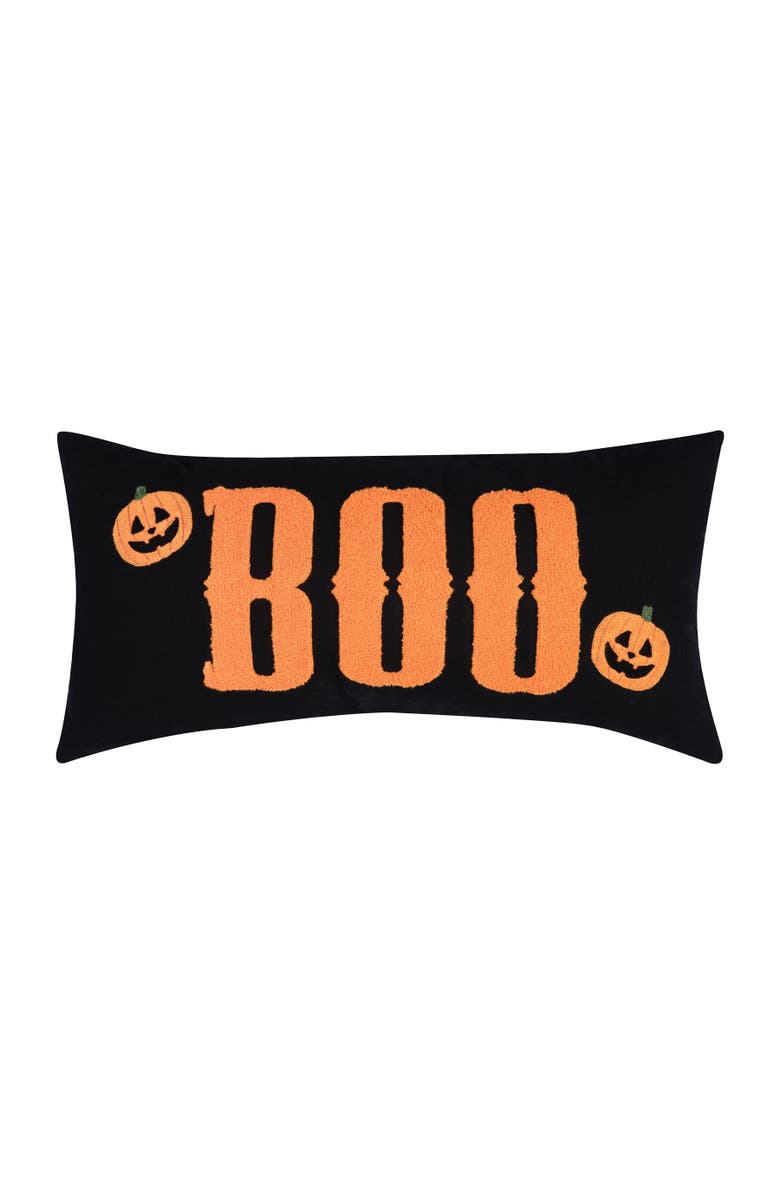 C&F Home Boo Pumpkin Throw Pillow, 12" x 24", Main, color, Black