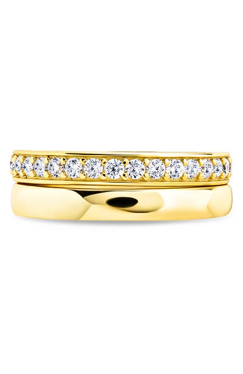 Sterling Forever Jackie Cubic Zirconia Stack Ring In Gold