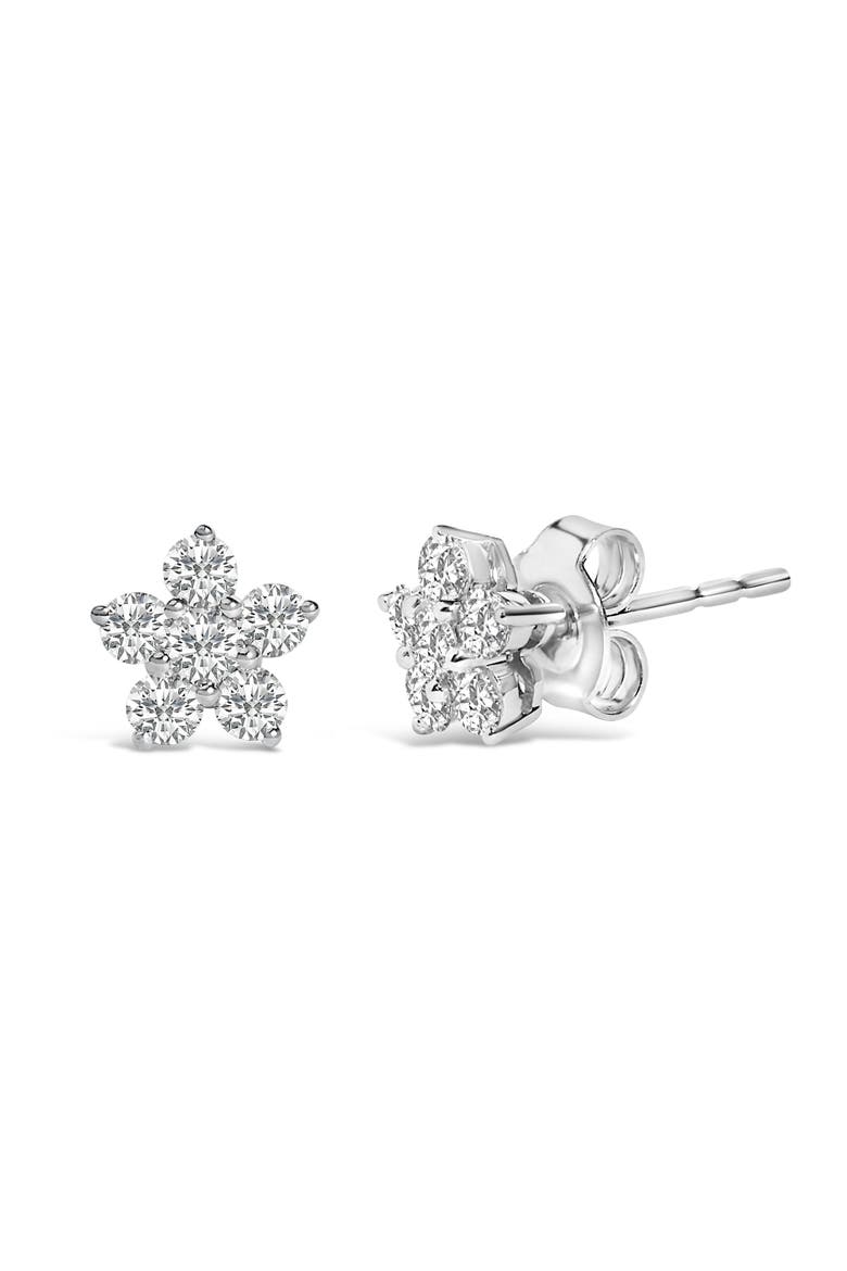 10K Gold 1/2 Cttw Lab Grown Diamond Star Stud Earrings, Alternate, color, White