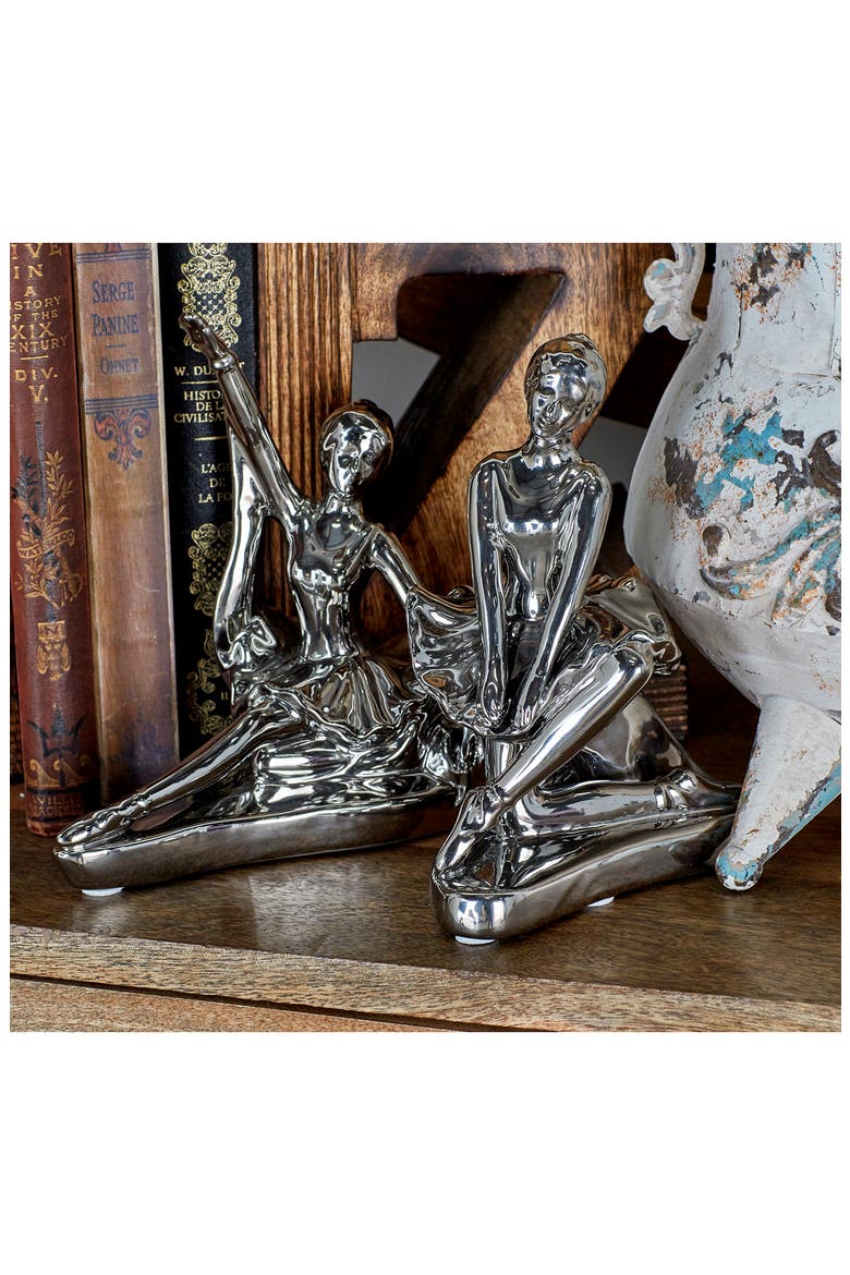 Silver Porcelain Glam Dancer Sculpture, Alternate, color, SILVER