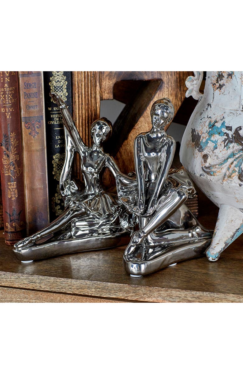 Novogratz Silver Porcelain Glam Dancer Sculpture, Alternate, color, 