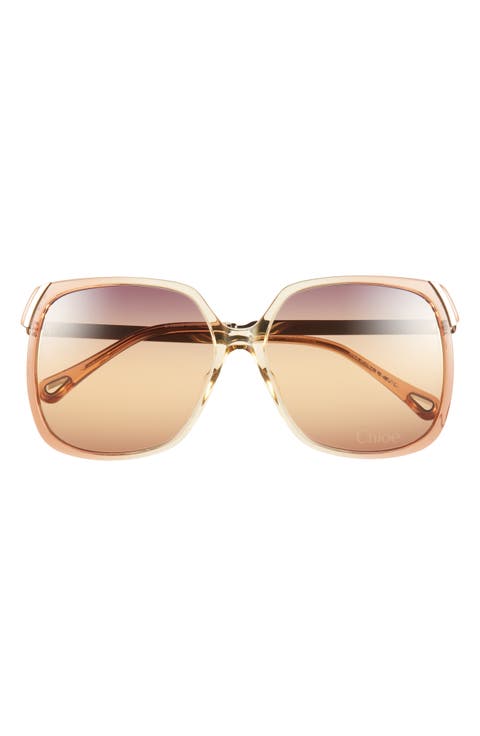 60mm Oversize Square Sunglasses