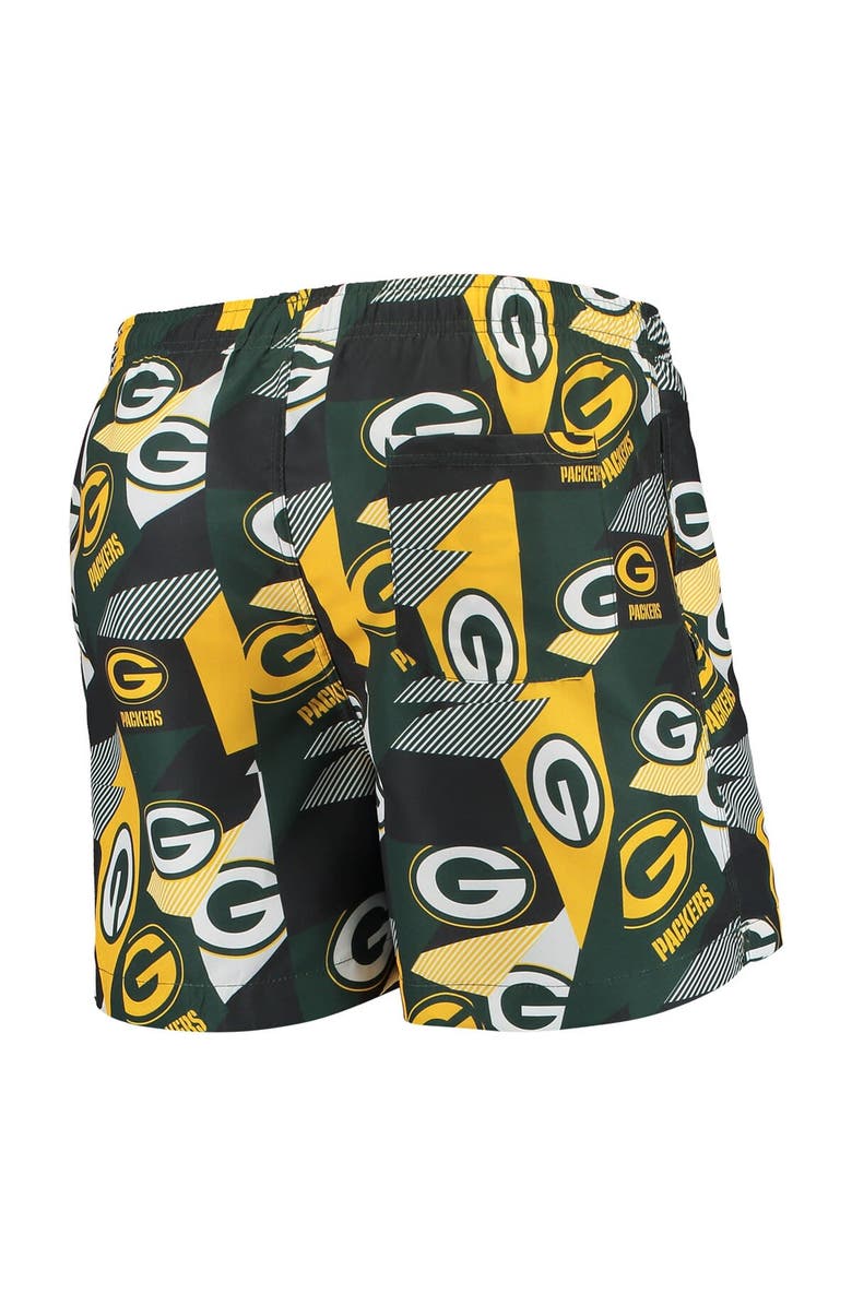 FOCO Men's FOCO Green/Gold Green Bay Packers Geo Print Swim Trunks, Alternate, color, Green