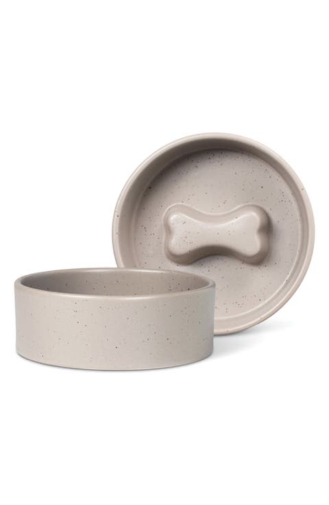 Speckled Bone Small Pet Bowl Slow Feeder