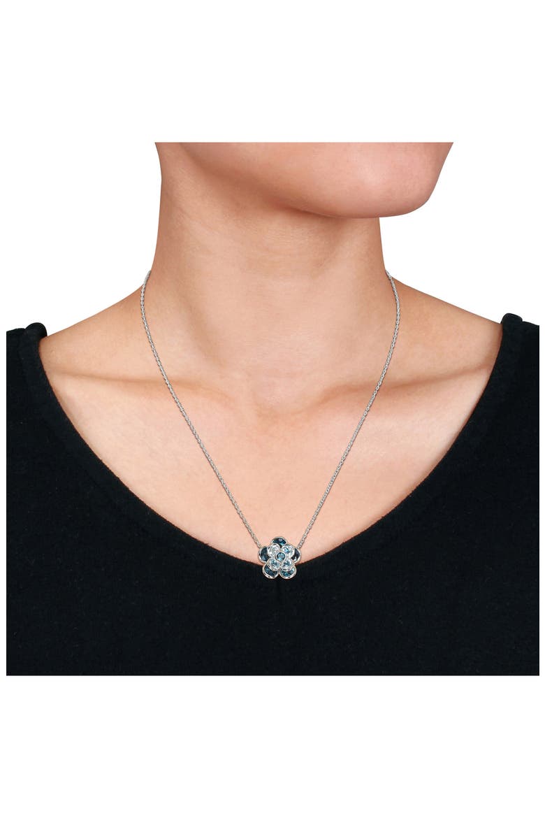 London Blue Topaz Flower Earrings & Necklace Set, Alternate, color, BLUE