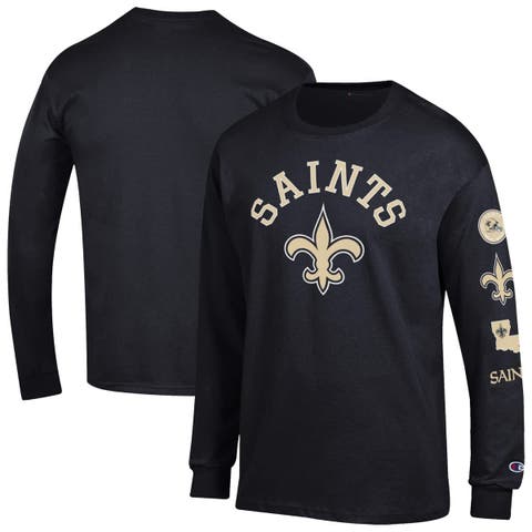 Men's Champion  Black New Orleans Saints Seal Long Sleeve T-Shirt
