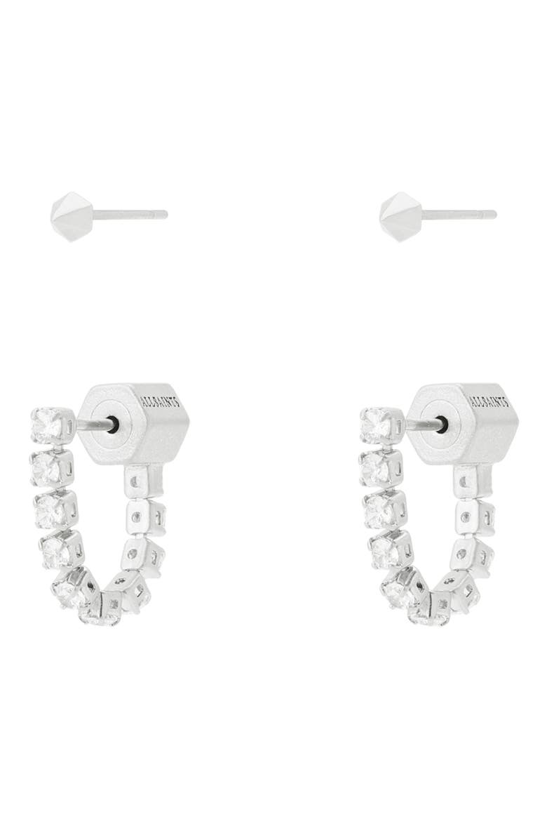 Crystal Front-Back Stud Earrings Set, Main, color, CRYSTAL