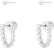 AllSaints Crystal Front-Back Stud Earrings Set