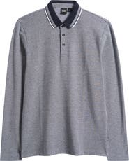 BOSS Pittman Long Sleeve Cotton Piqué Polo