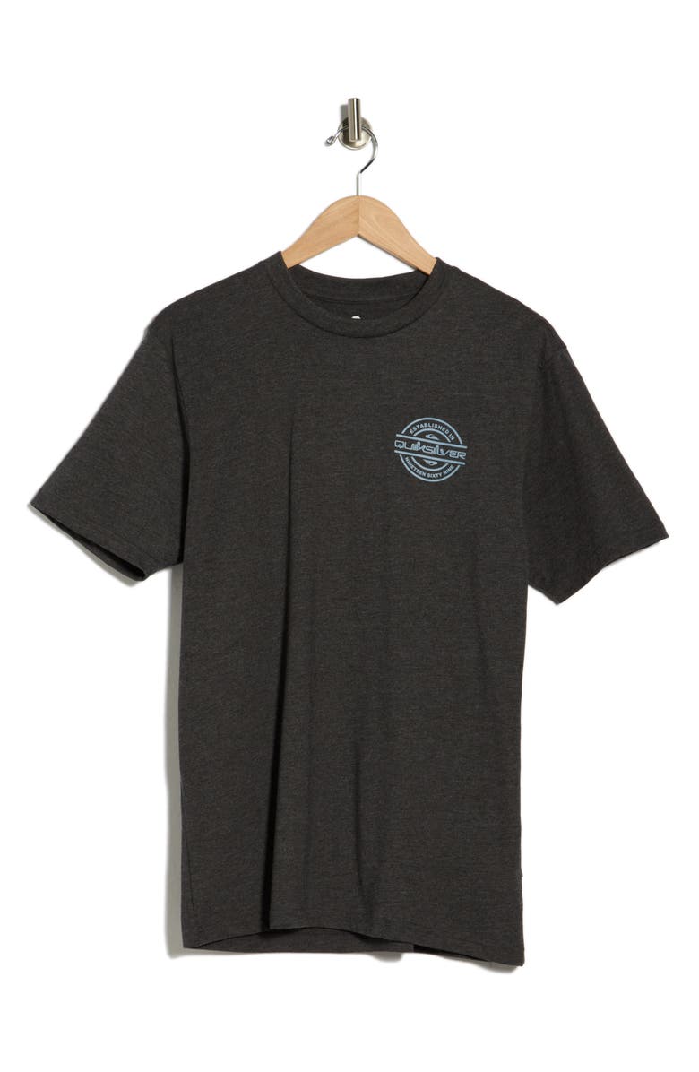 Quiksilver Mirrored Logo Graphic T-Shirt, Main, color, Charcoal Heather