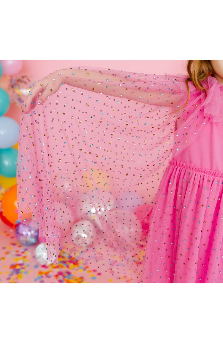 Sweet Wink Raspberry Rhinestone Cape, Alternate, color, Raspberry