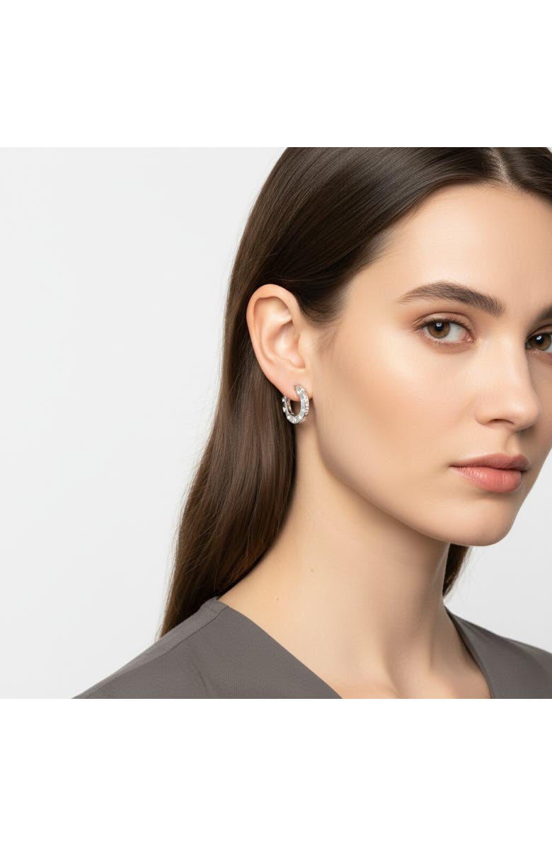 DESERI Logo Hoop Earring, Alternate, color, Silver