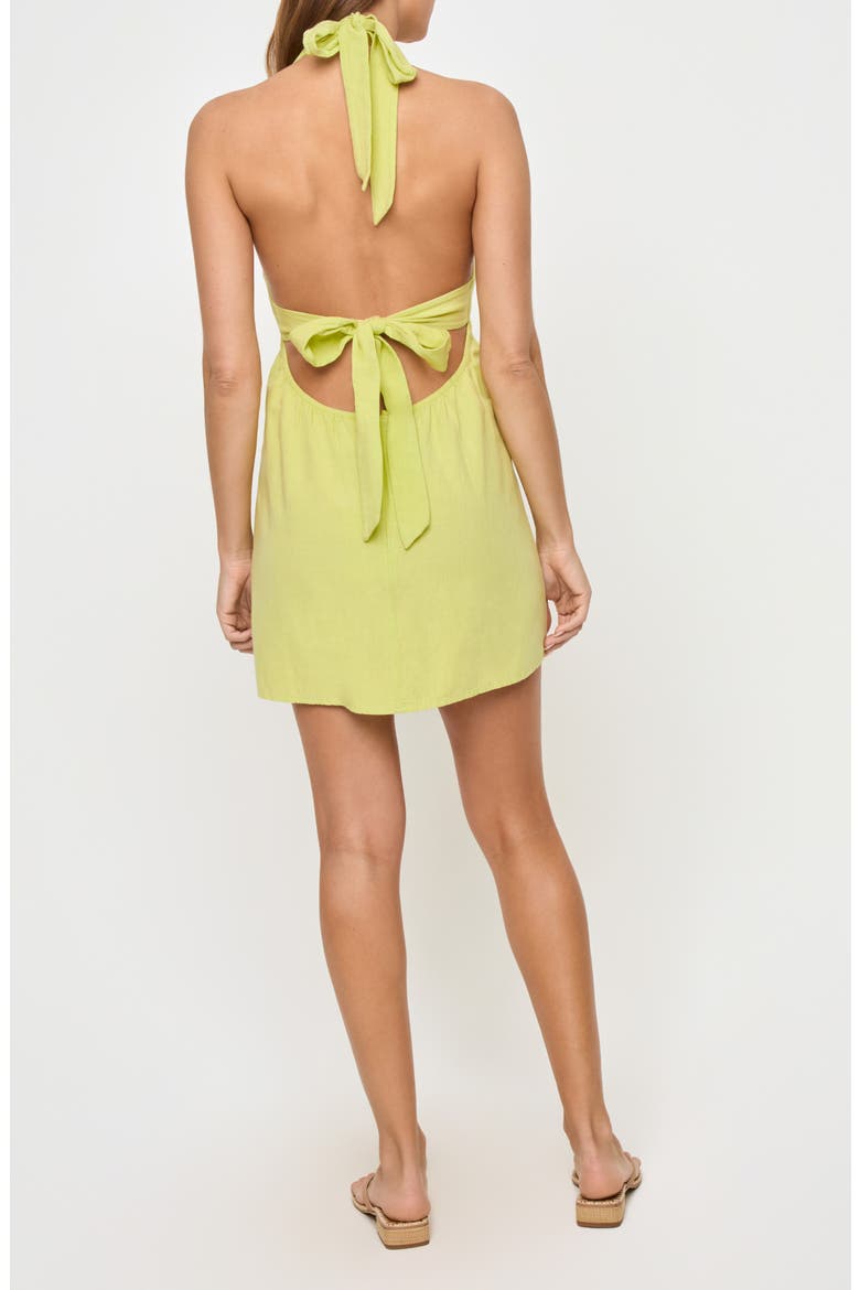 Seabreeze Halter Cover-Up Sundress, Alternate, color, HONEYDEW