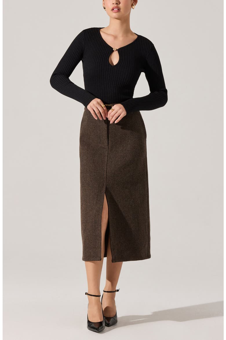 Lynly Ribbed Cutout Sweater, Alternate, color, BLACK