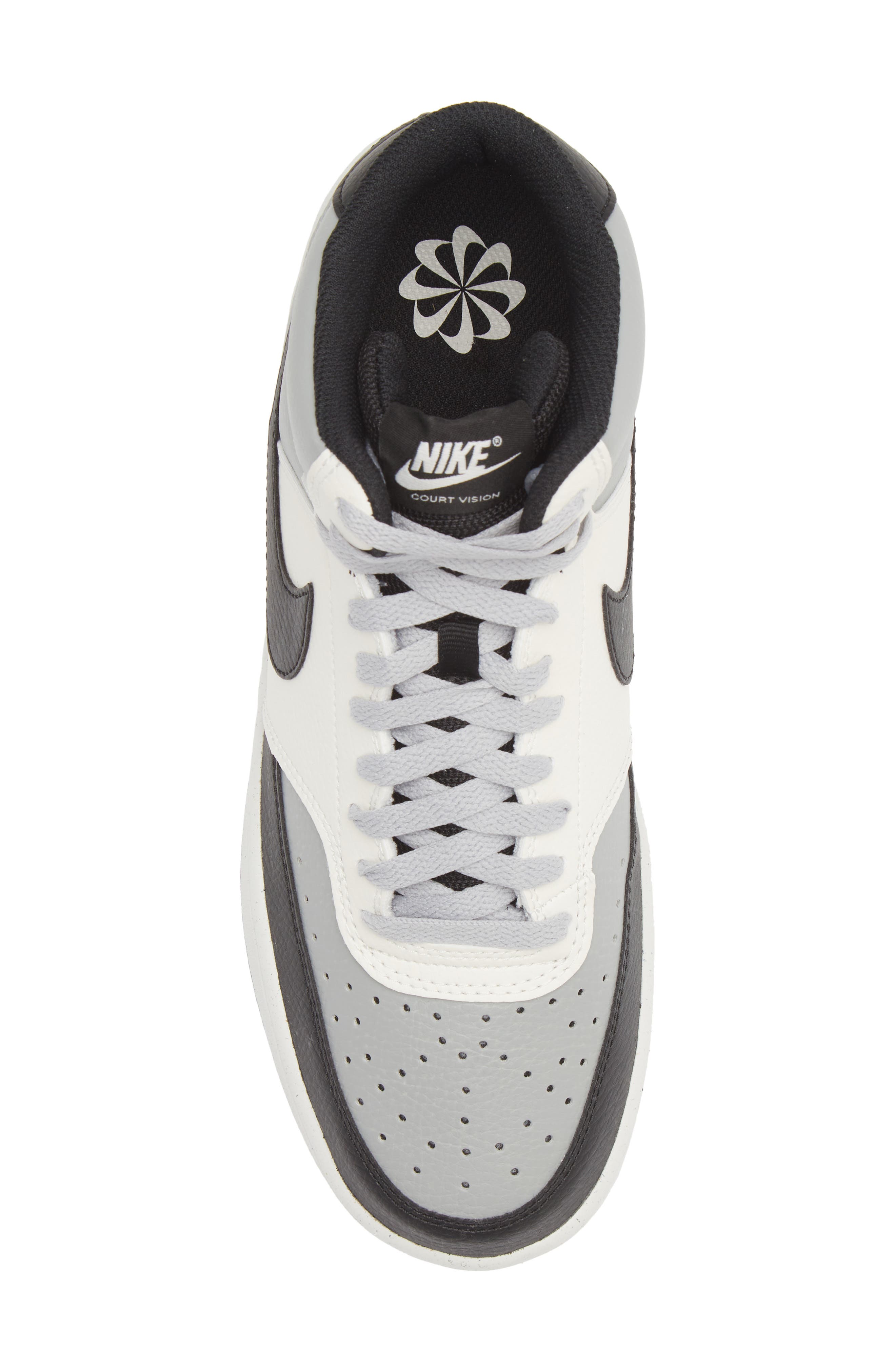 Court Vision Mid Next Nature Mid Top Sneaker, Alternate, color, SMOKE GREY/ BLACK/ SAIL