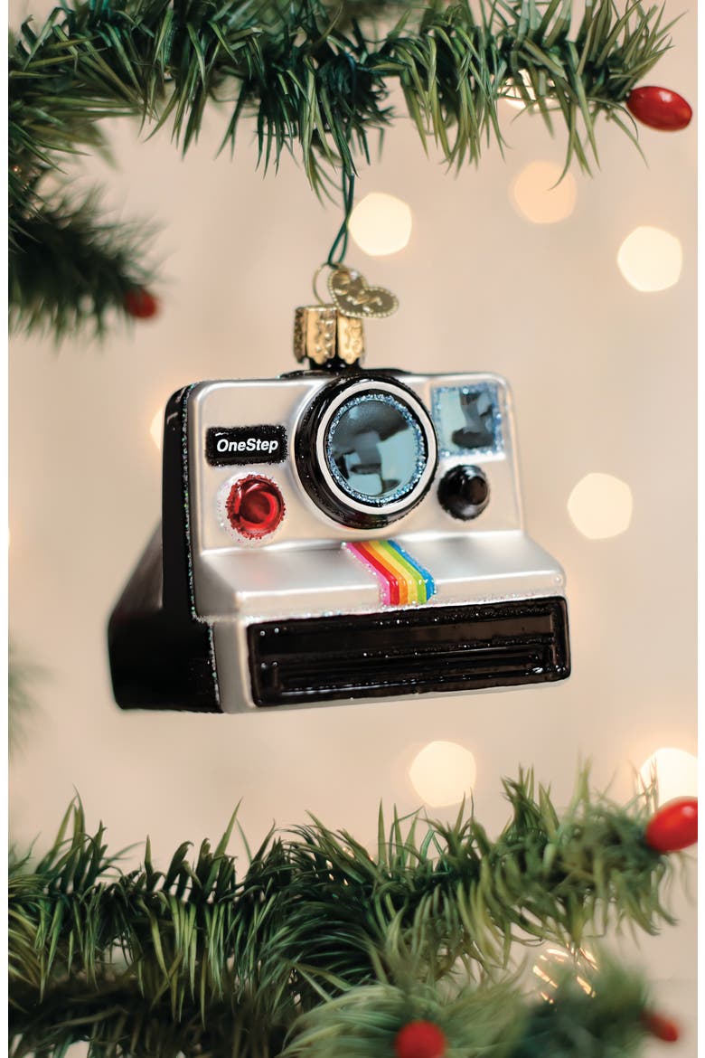 Polaroid OneStep Camera Christmas Ornament, Alternate, color, BLACK MULTI