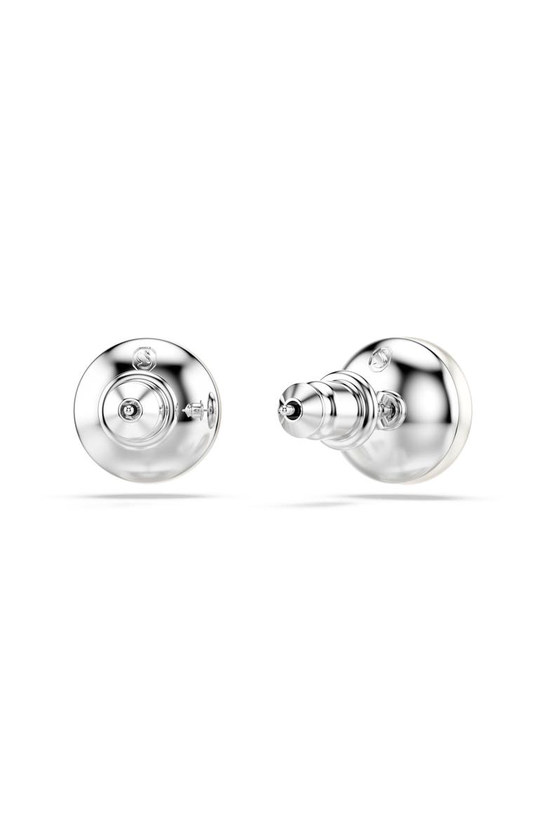 Matrix Crystal Pearl Stud Earrings, Alternate, color, WHITE/ SILVER
