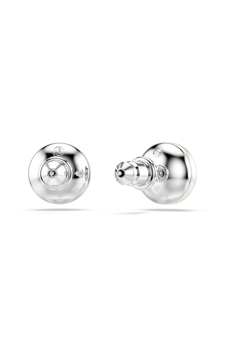 Swarovski Matrix Crystal Pearl Stud Earrings, Alternate, color, White/ Silver