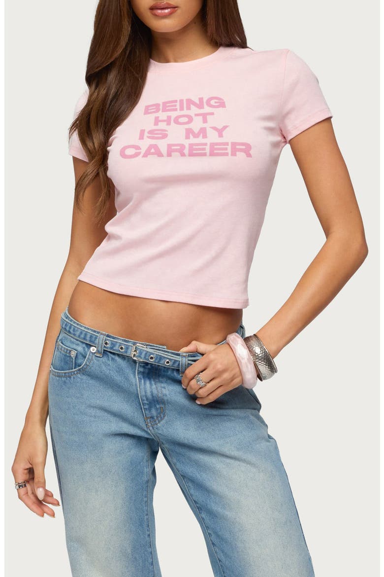 Full Time Hot Girl T-Shirt, Main, color, PINK