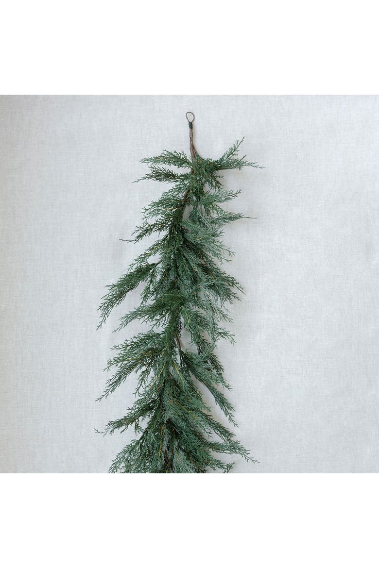 9' Faux Cedar Garland Evergreen, Main, color, Green
