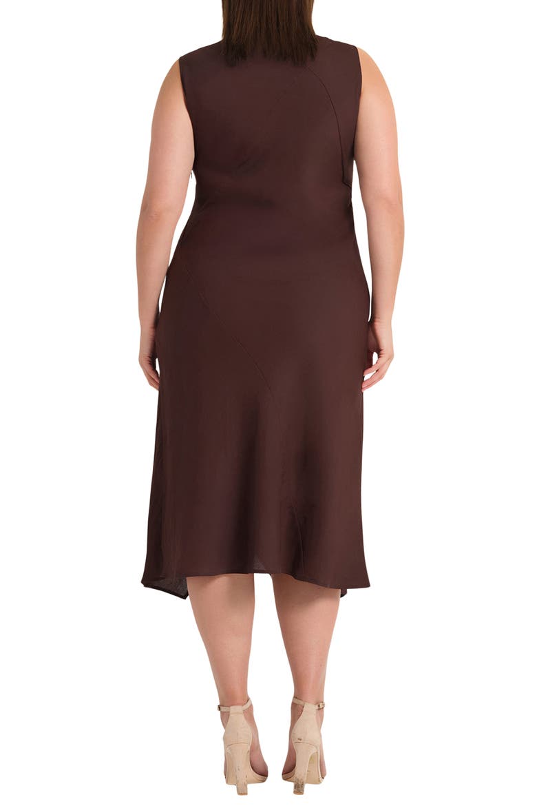 Nadia Linen Blend Midi Dress, Alternate, color, CHOCOLATE