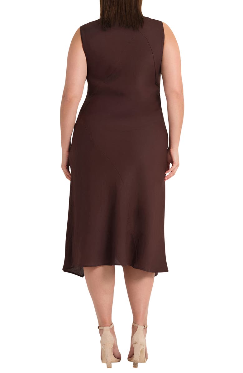 Estelle Nadia Linen Blend Midi Dress, Alternate, color, Chocolate