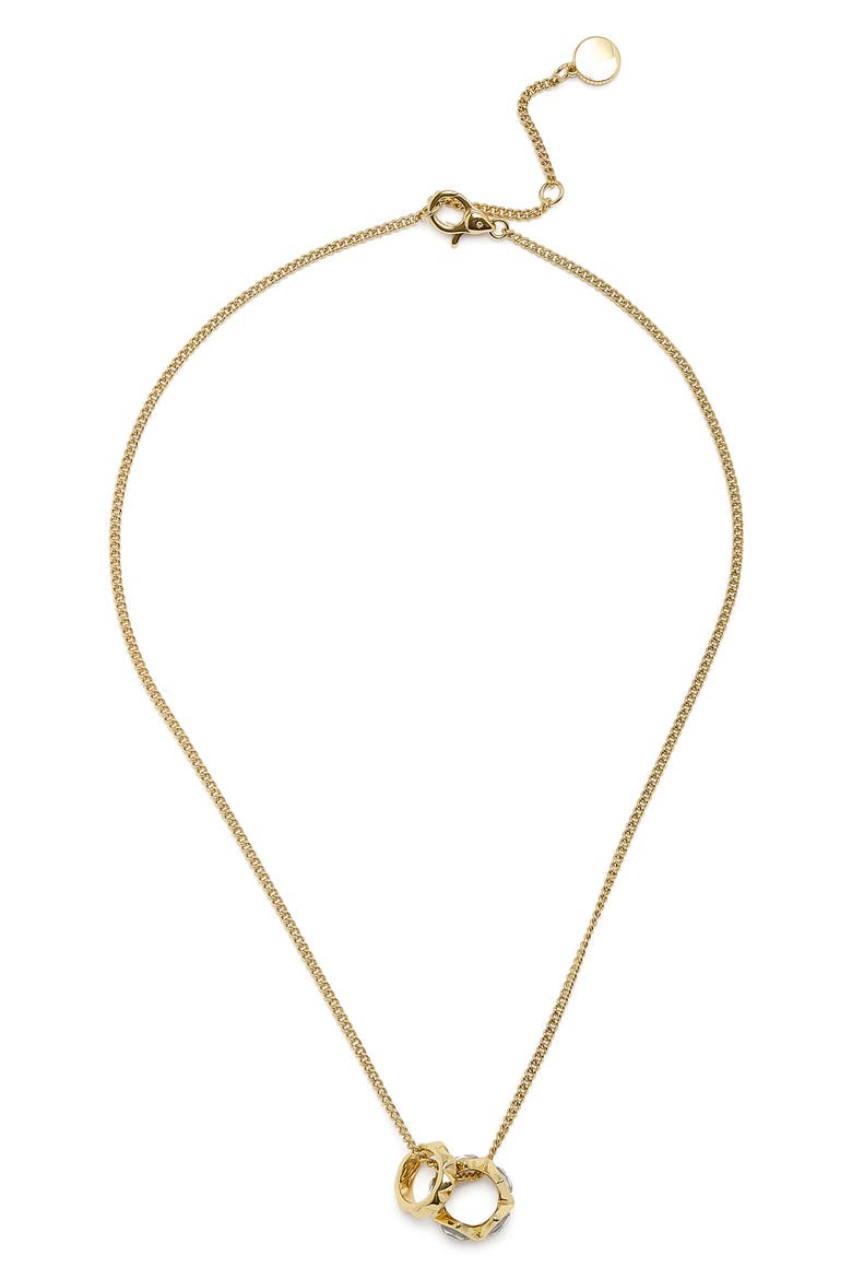 Geometric Crystal Charm Pendant Necklace, Alternate, color, GOLD