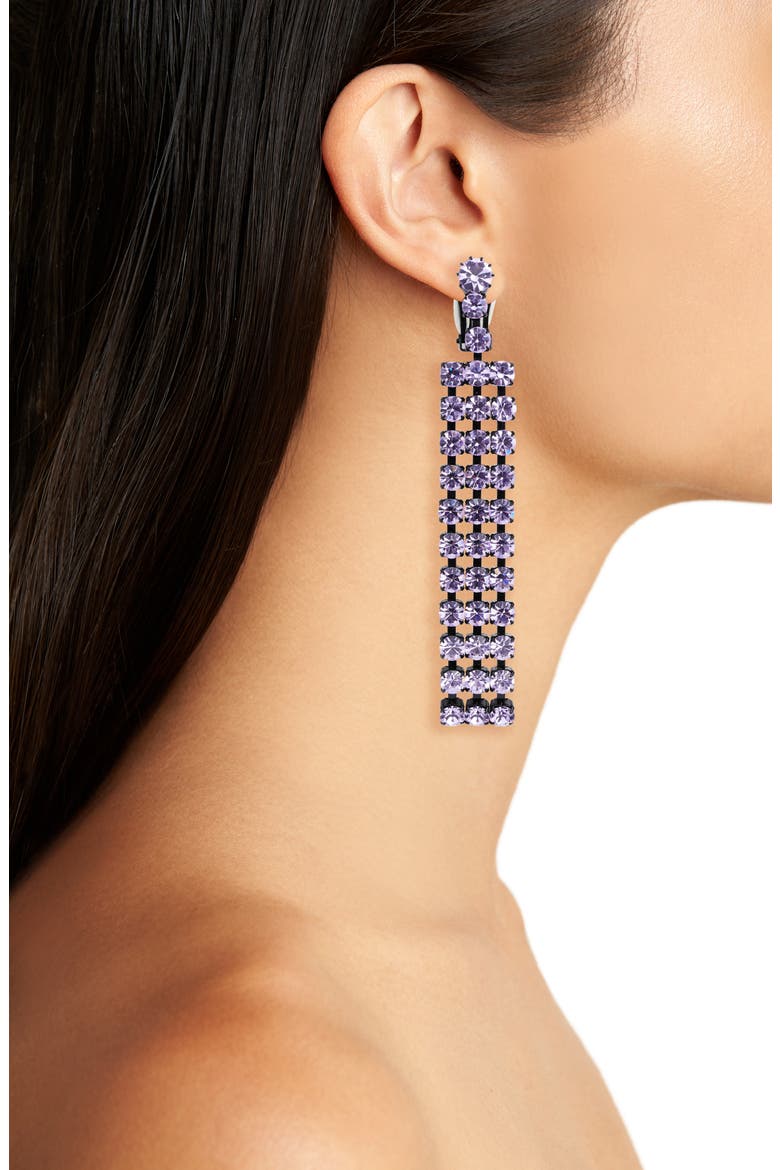 Cindy Crystal Earrings, Alternate, color, VIOLET