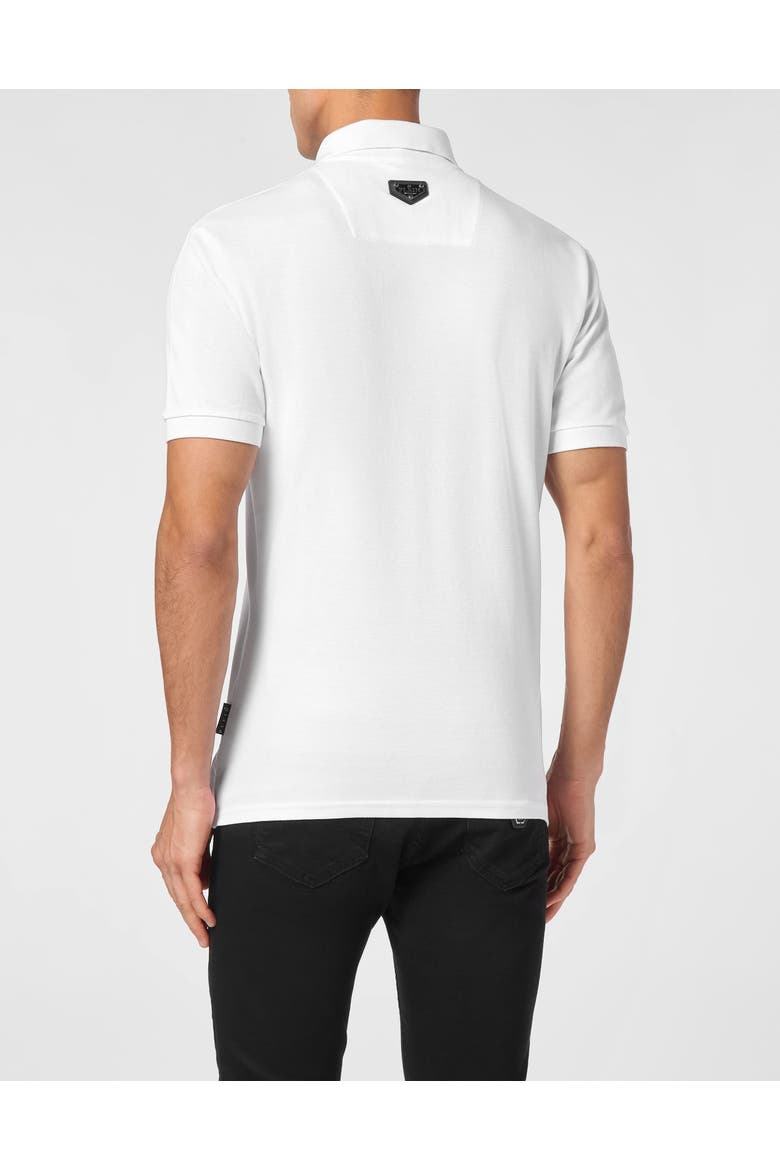 Pique Polo Shirt Ss Skull&Amp;Bones Men, Alternate, color, white