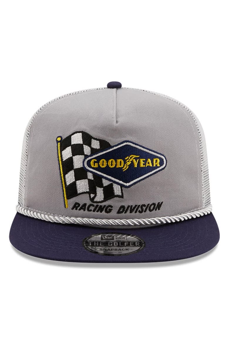 Men's New Era Gray/White NASCAR Golfer Snapback Adjustable Hat, Alternate, color, Gray
