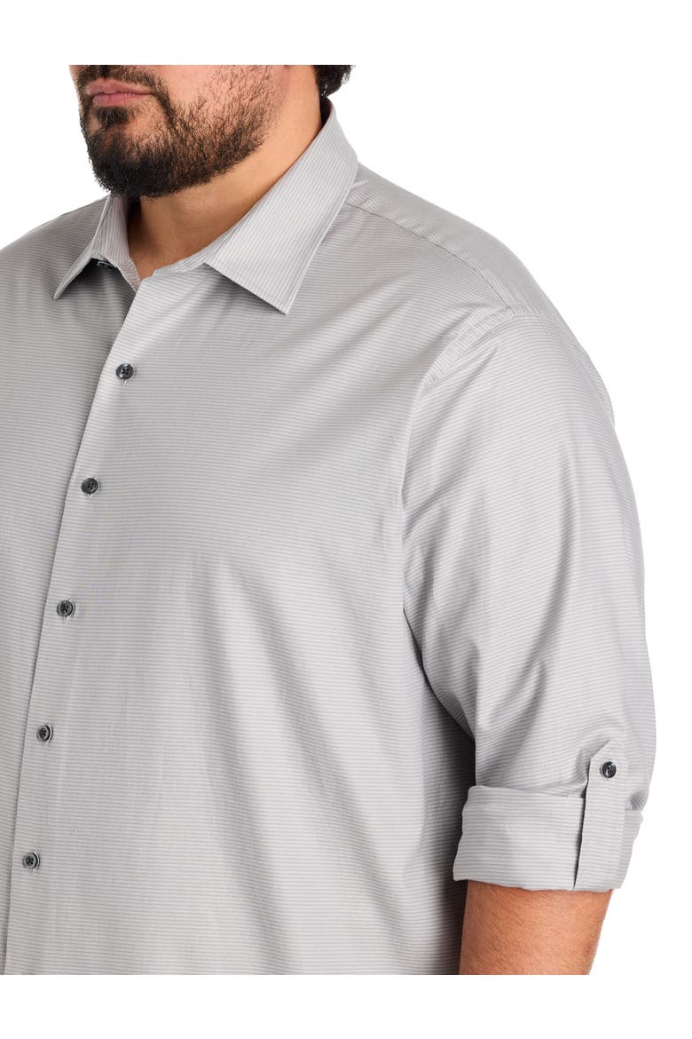 Big & Tall Textured Sport Shirt, Alternate, color, LIGHT GREY