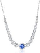 SIMONA Lab Grown Diamond & Sapphire Pendant Necklace