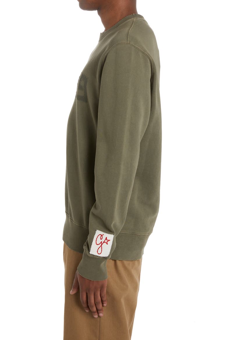 Golden Missing Logo Sweatshirt, Alternate, color, DUSTY OLIVE