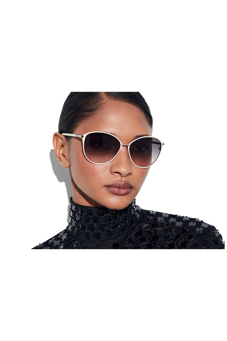 Penelope 59mm Gradient Round Sunglasses, Alternate, color, SHINY ROSE GOLD / SMOKE