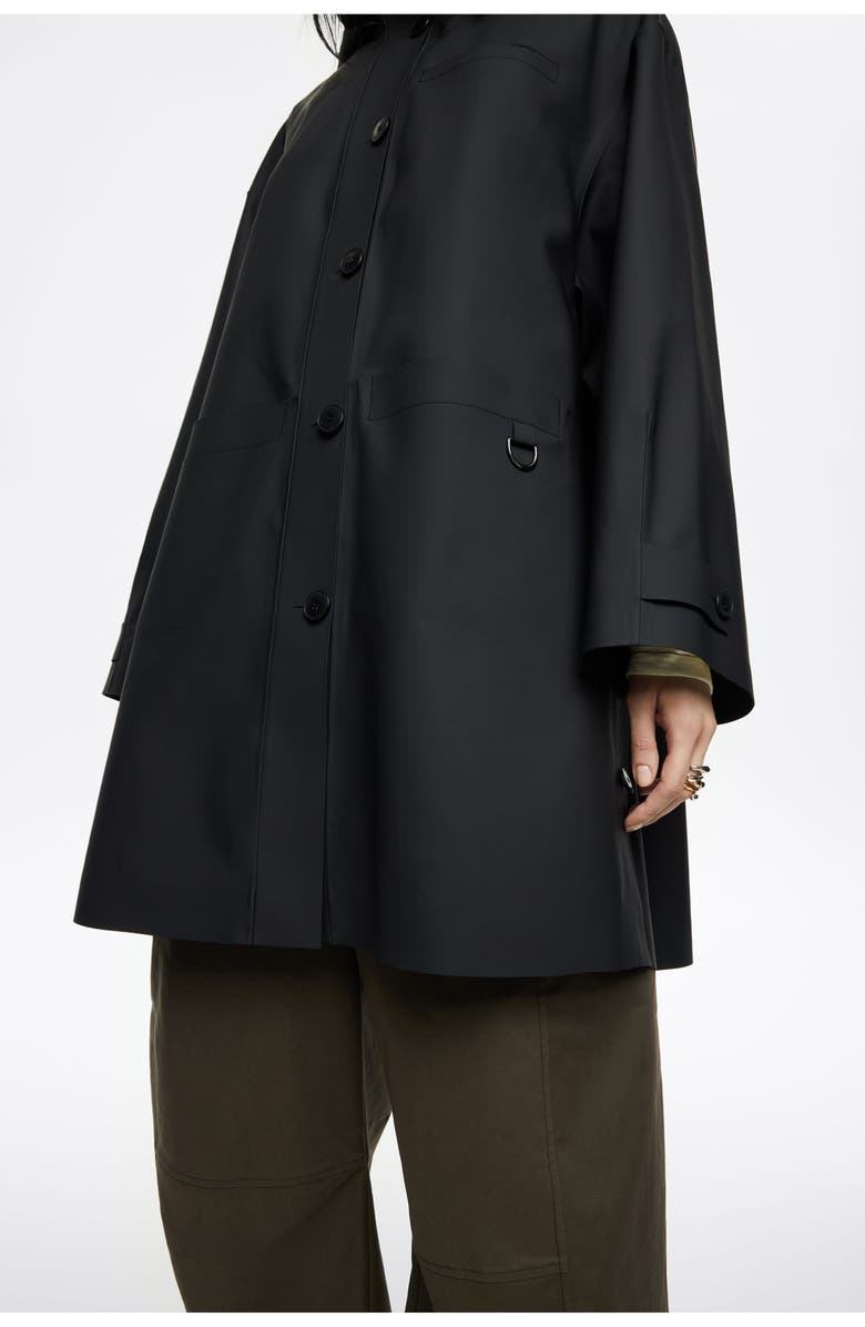 Bimba y Lola Rubberized A-Line Trench, Alternate, color, Dark Navy