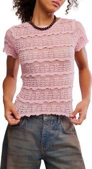 Free People Angelina Mixed Lace Top