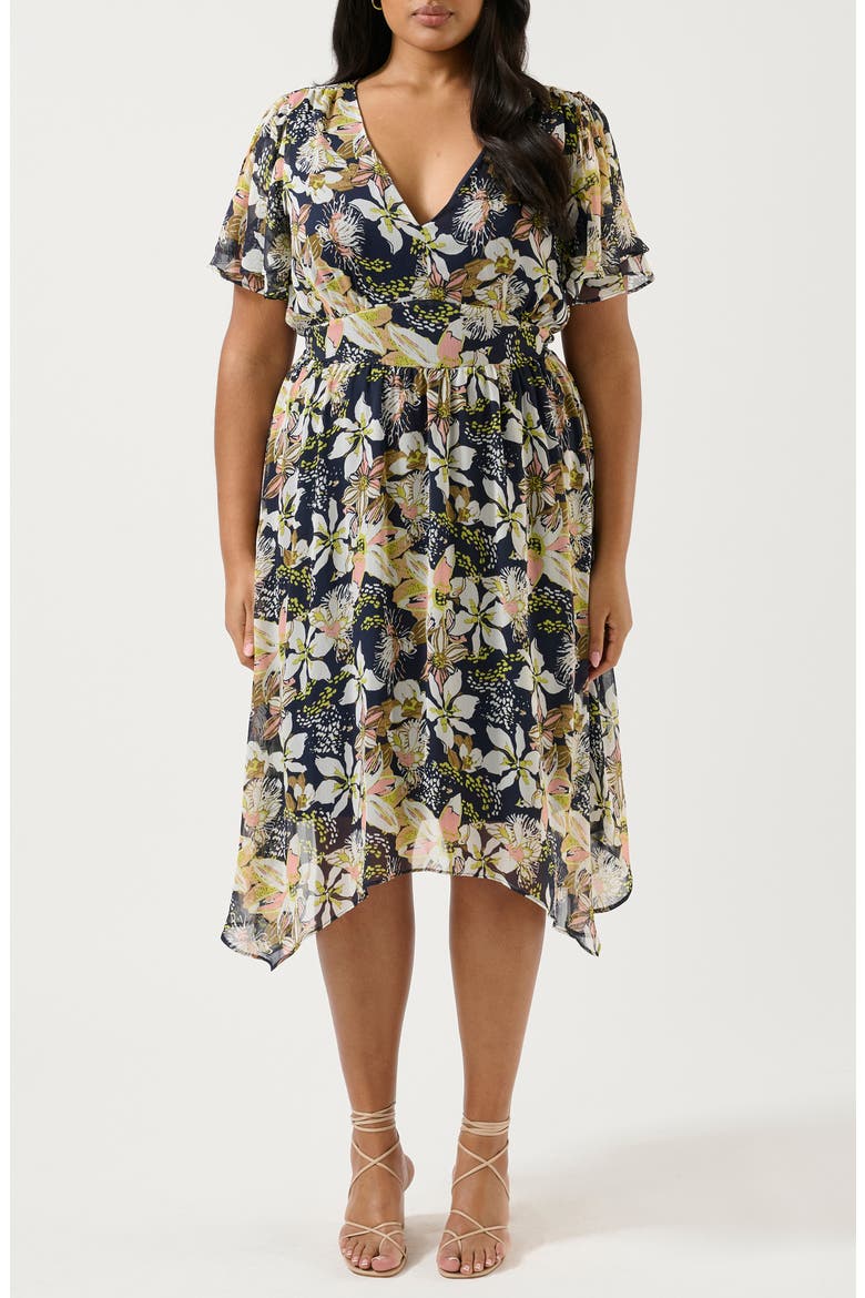 Wilsons Flutter Sleeve Cocktail Dress, Main, color, PRINT