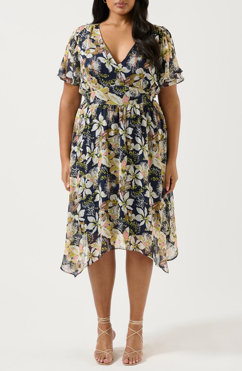 Estelle Wilsons Flutter Sleeve Cocktail Dress, Main, color, Print