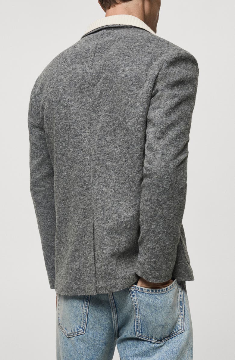 MANGO Flecked Knit Blazer, Alternate, color, 