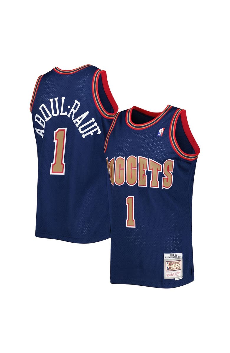 Mitchell & Ness Men's Mitchell & Ness Mahmoud Abdul-Rauf Navy Denver Nuggets Hardwood Classics 1994-95 Swingman Jersey, Main, color, 